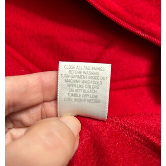 Dressbarn L Red Fleece Toggle Jacket Stand Collar Cozy Winter Button Front Coat - Picture 9 of 11